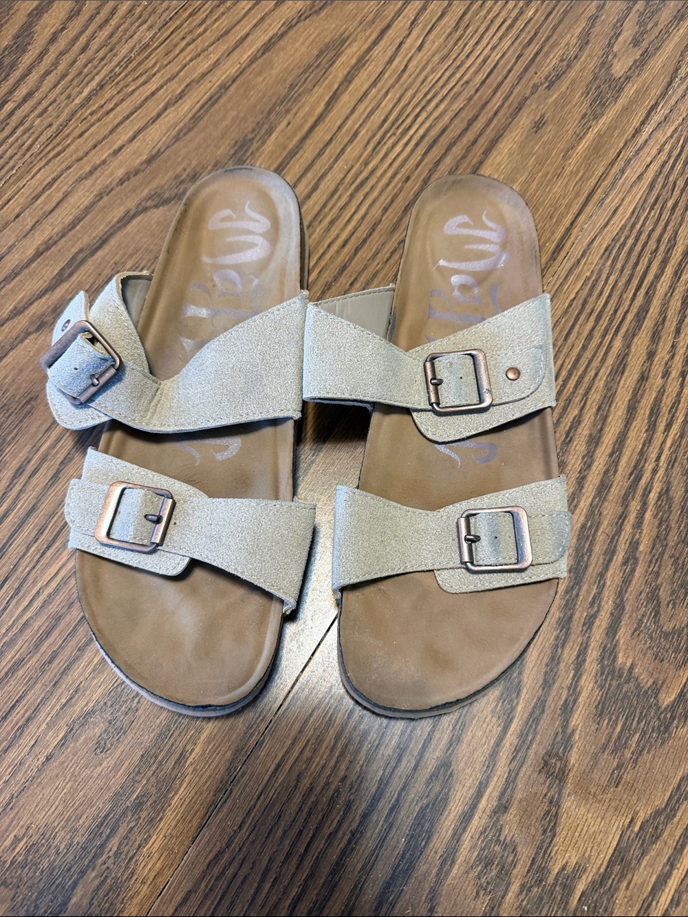 Target Women's Metallic Gold Double-Buckle Slide Sandals